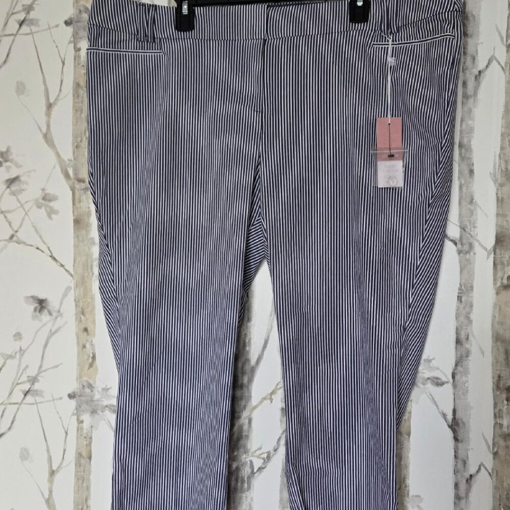 Lane Bryant Allie Smart Stretch Skinny Crop Seersucker 18 Petite